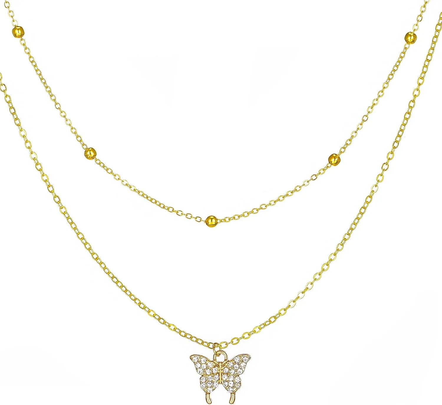 Gold Pendant Layered Necklaces, Cheap Everyday Layering Necklaces for Women Trendy