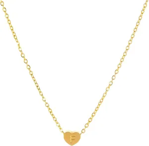 Gold Plated Initial Letter Pendant Necklace for Women,Stackable Heart Alphabetical Initial Choker Mother's Day Jewelry Gifts