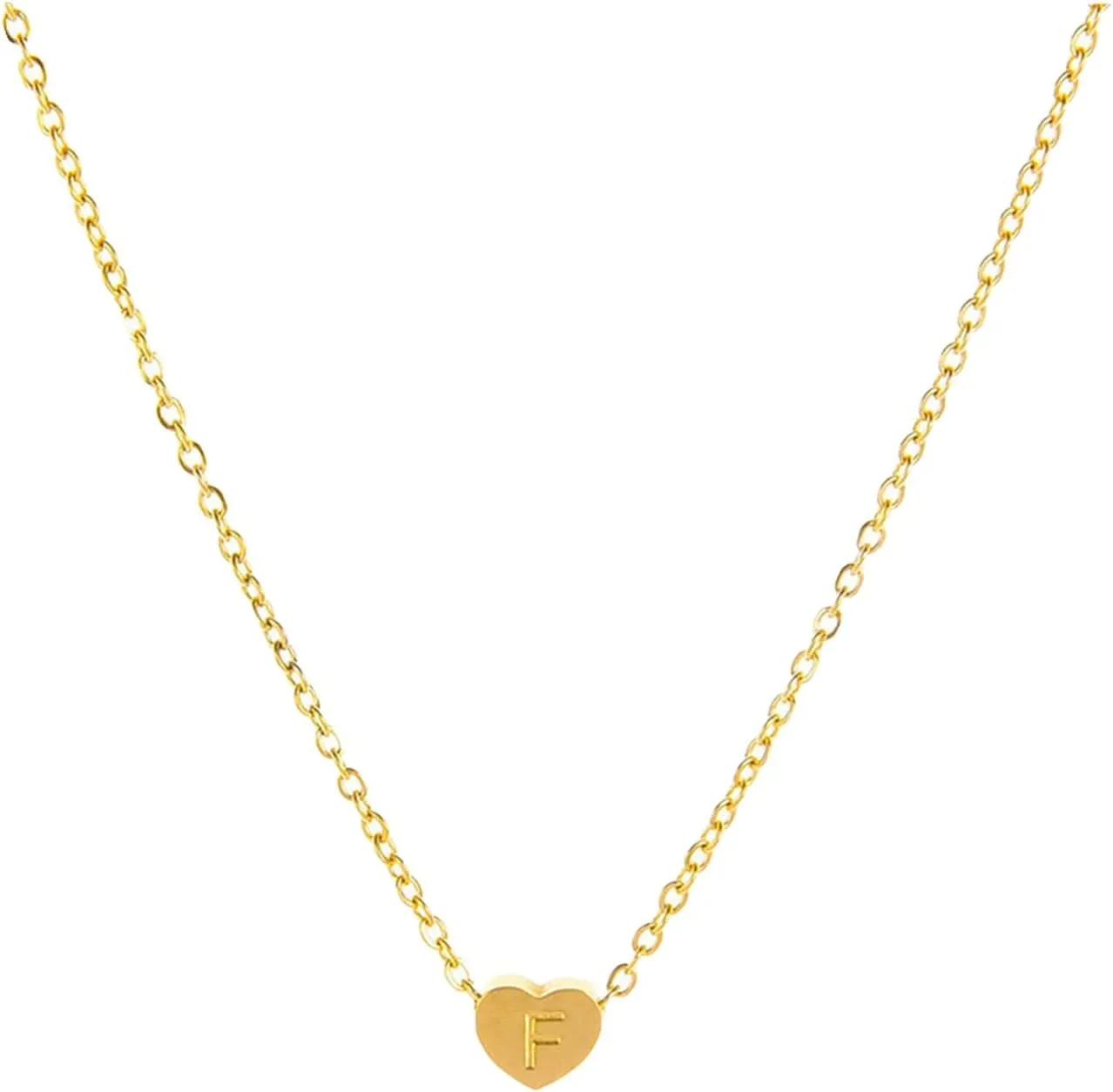 Gold Plated Initial Letter Pendant Necklace for Women,Stackable Heart Alphabetical Initial Choker Mother's Day Jewelry Gifts