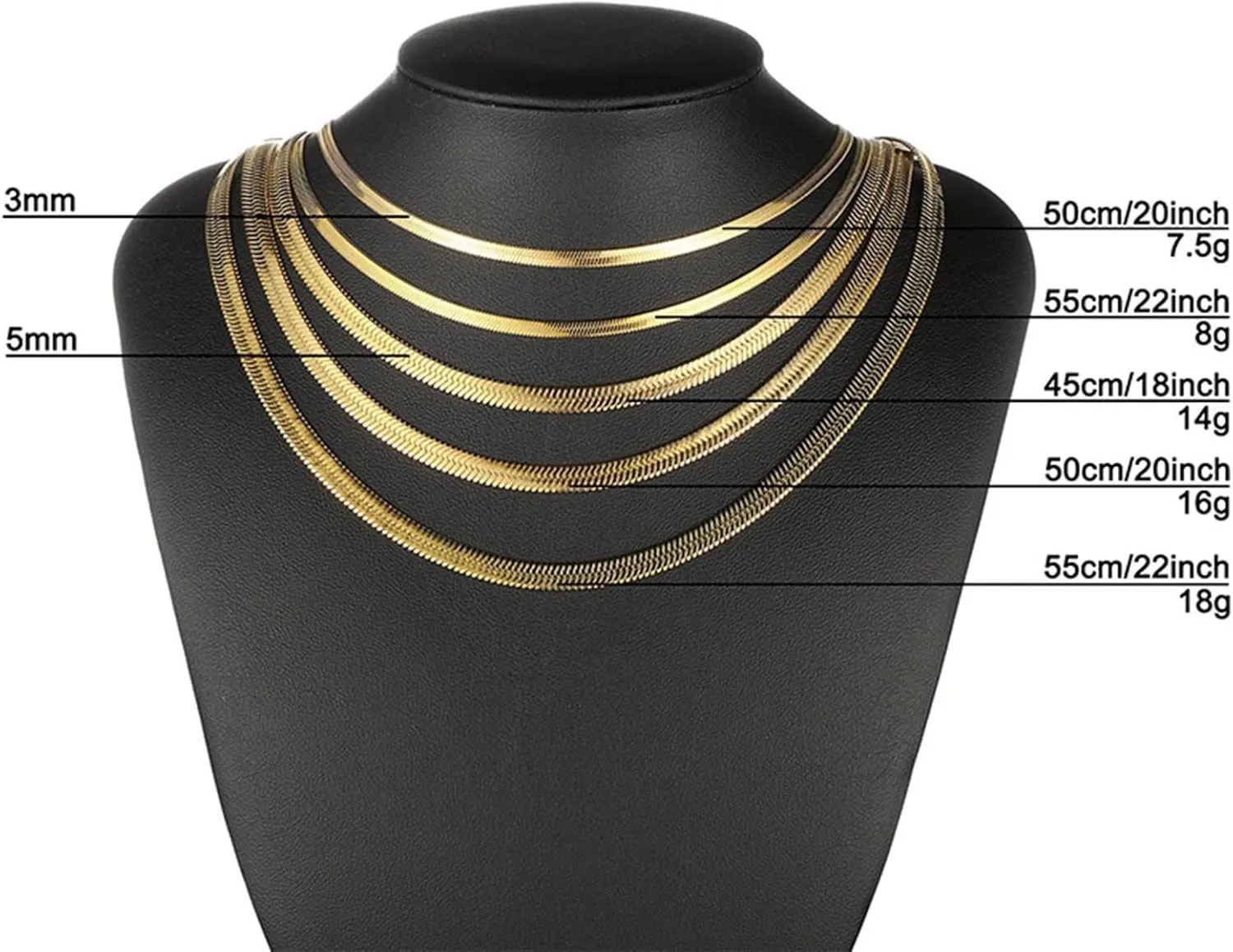 Gold Plated Necklace for Women,Dainty Herringbone Choker Chain Stackable Collarbone Snake Necklaces Trendy Gold Jewelry Gifts