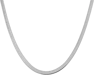 Gold Plated Necklace for Women,Dainty Herringbone Choker Chain Stackable Collarbone Snake Necklaces Trendy Gold Jewelry Gifts