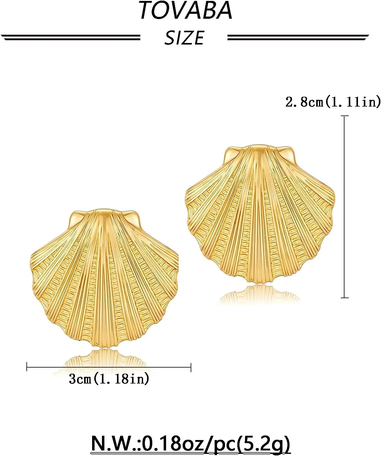 Gold Starfish Earrings for Women Beach Ocean Style Trendy Shell Dangle Earrings for Vacation Chunky Seashell Studs Hypoallergenic Statement Summer Jewelry