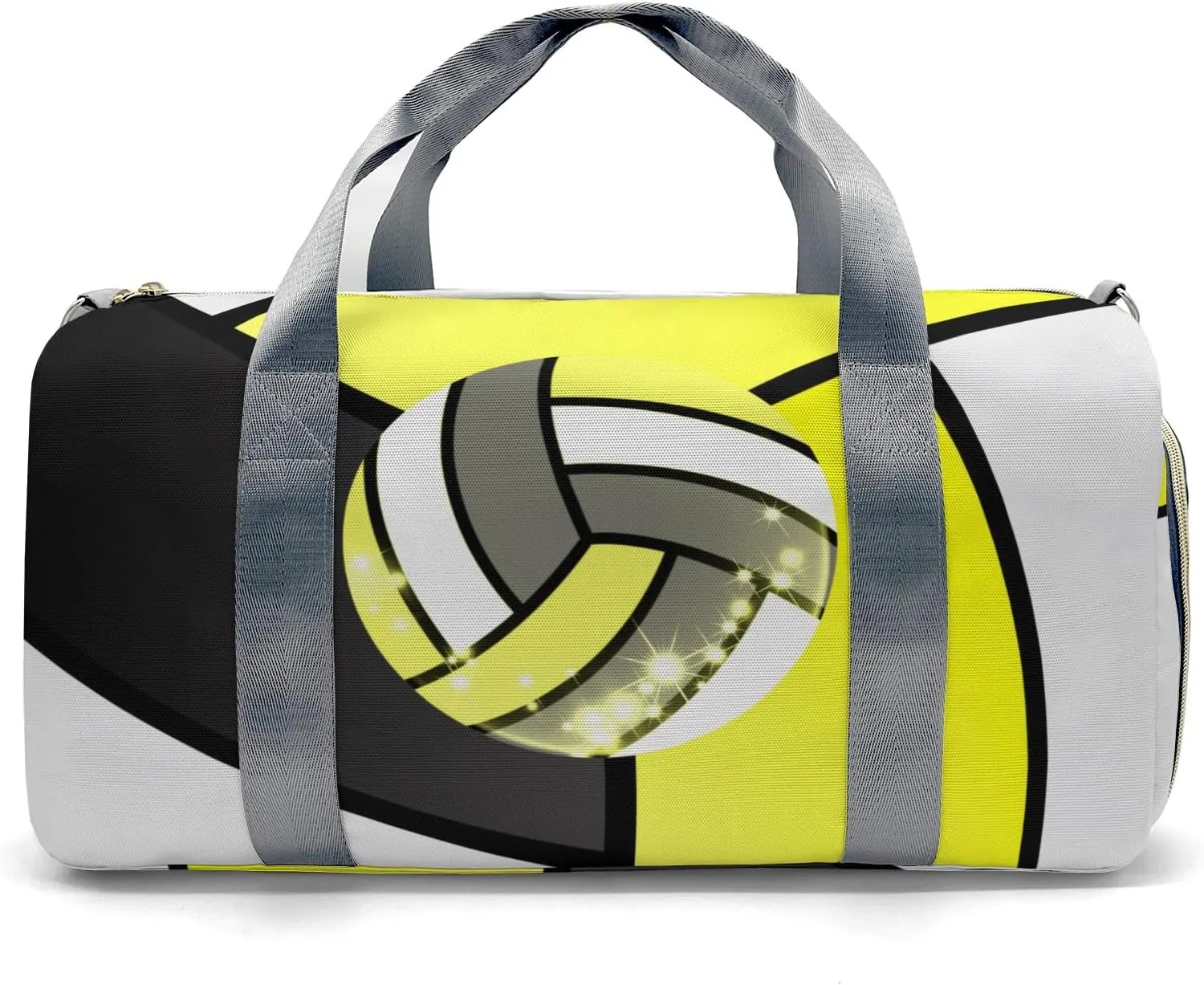 Golden Yellow Volleyball Duffel Bag Adjustable Shoulder Strap Perform Training Travel Bag for Boys Girls Teens Women Men