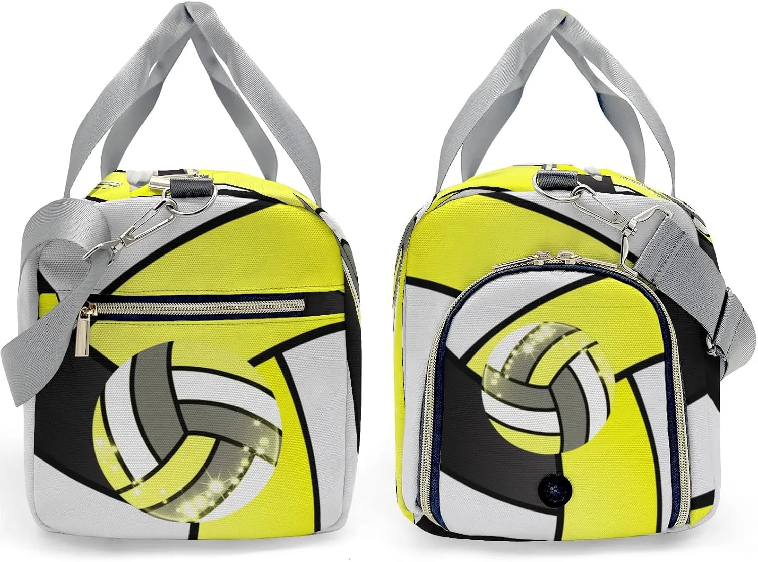 Golden Yellow Volleyball Duffel Bag Adjustable Shoulder Strap Perform Training Travel Bag for Boys Girls Teens Women Men