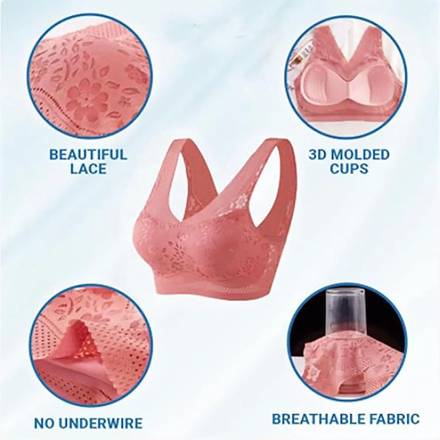 Hatmeo Women's Orthopedic Anti-Sagging Bra Hatmeo Bra for Senior Women Posture Correcting Bra Breathable Push up Bras