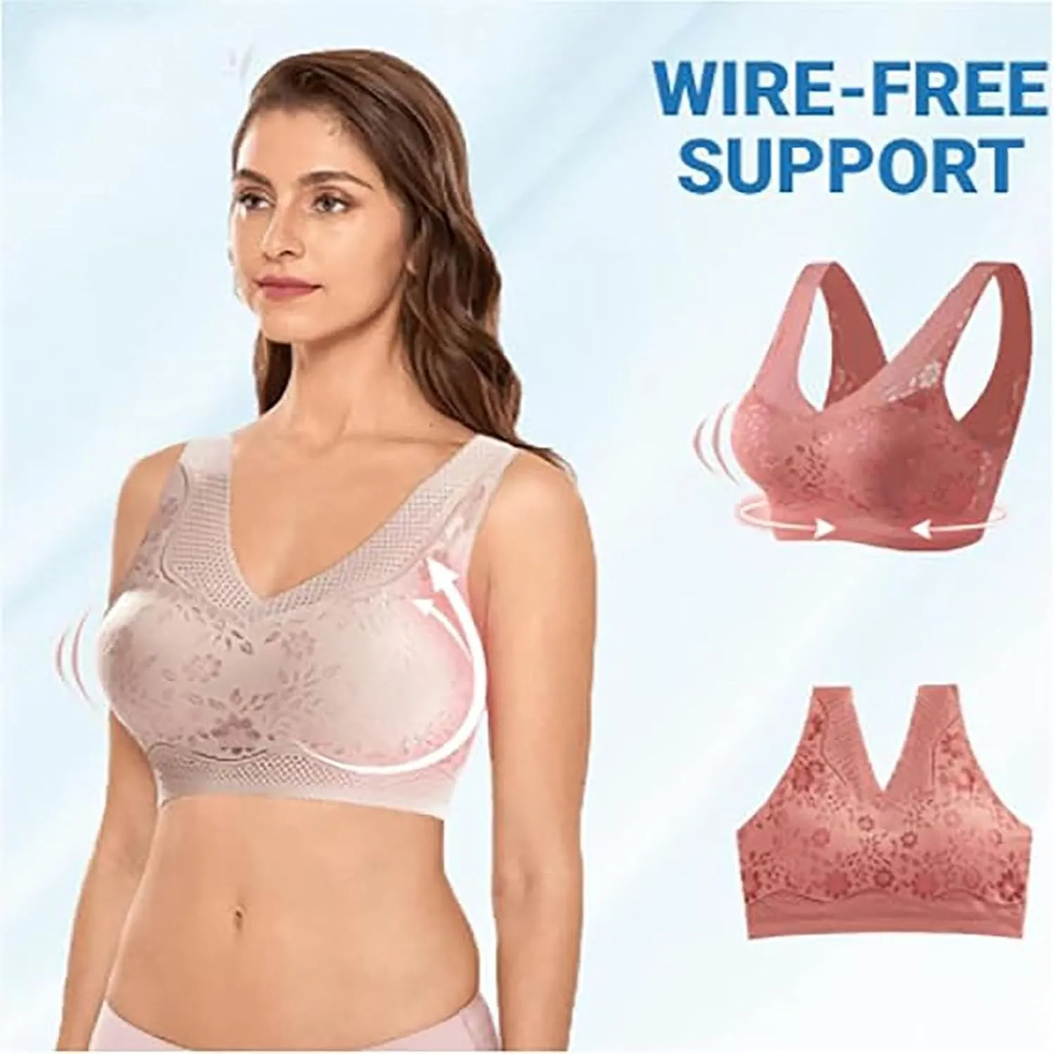 Hatmeo Women's Orthopedic Anti-Sagging Bra Hatmeo Bra for Senior Women Posture Correcting Bra Breathable Push up Bras