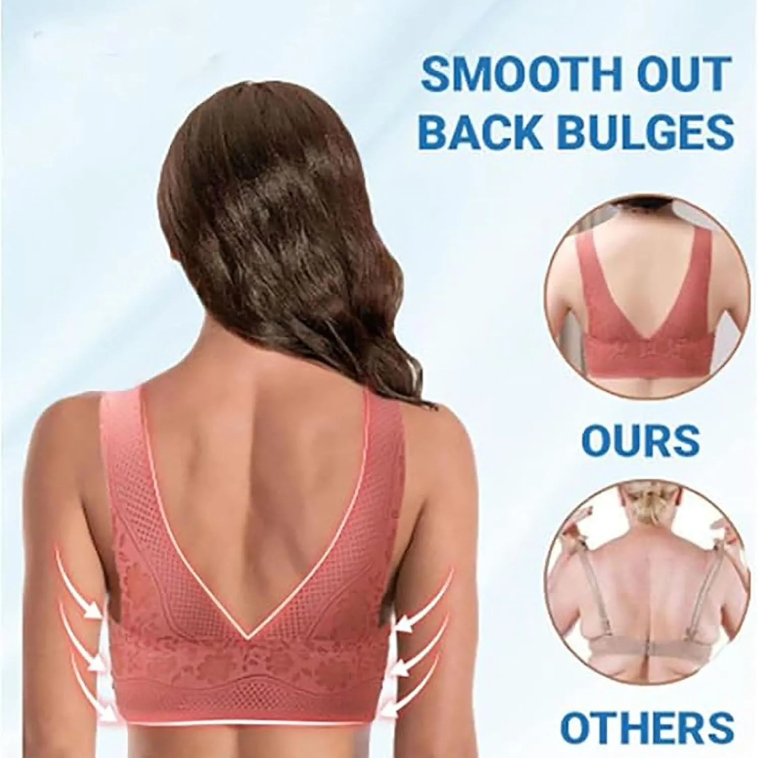 Hatmeo Women's Orthopedic Anti-Sagging Bra Hatmeo Bra for Senior Women Posture Correcting Bra Breathable Push up Bras