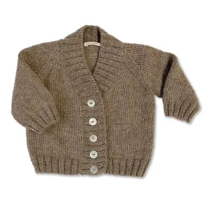 High V-neck Cardigan, Chestnut