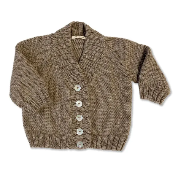High V-neck Cardigan, Chestnut