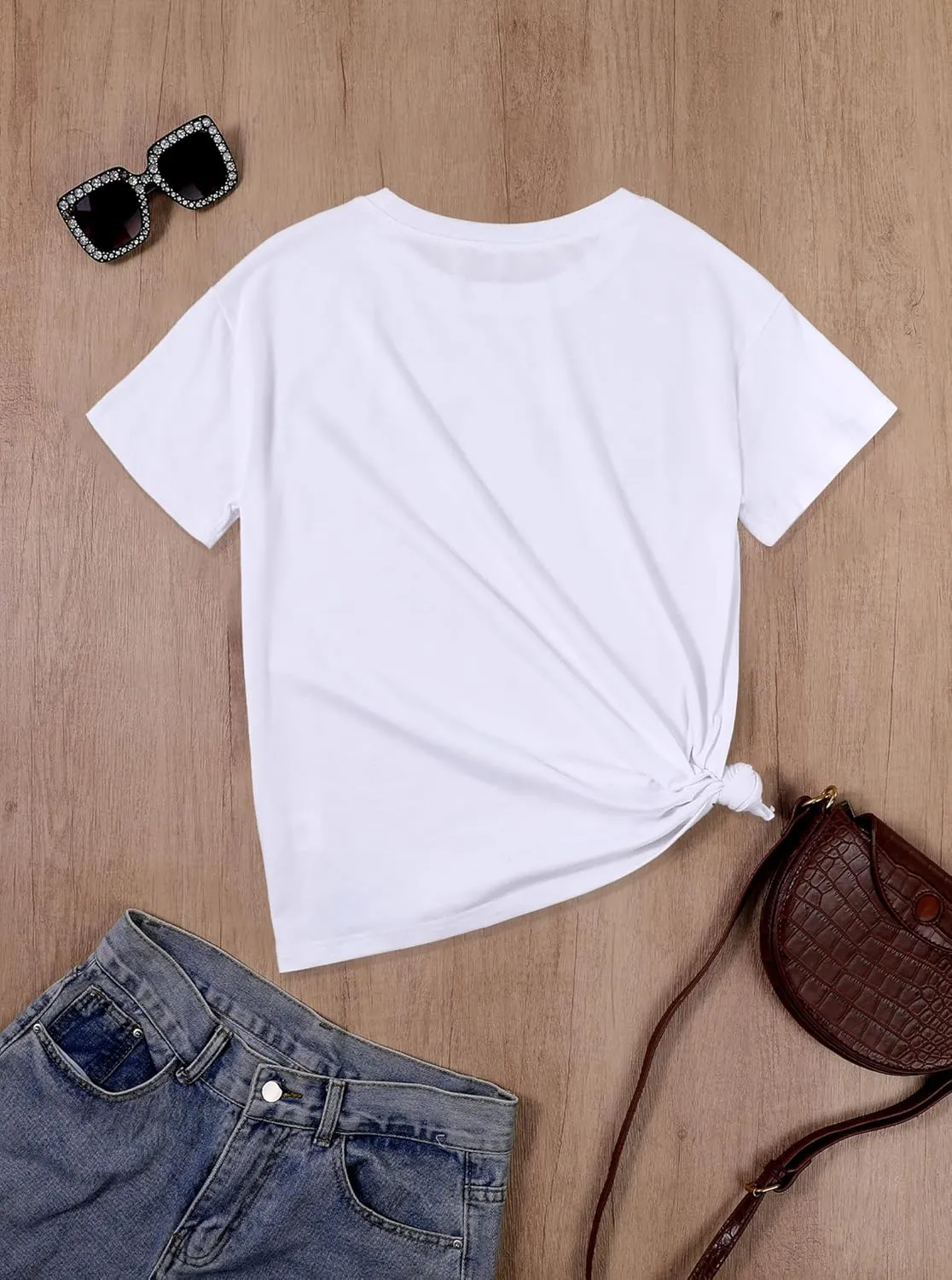 Hilinker Womens Short Sleeve Graphic Tees Summer Casual Tops Cute Basic T Shirts