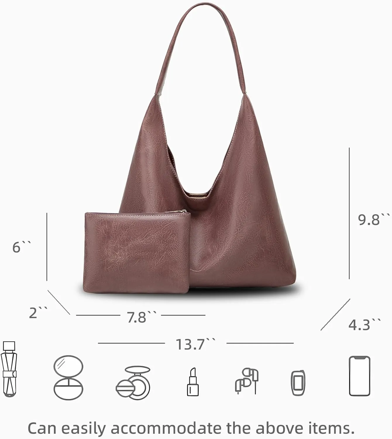 Hobo Bag Purses for Women Shoulder Bag Soft Vegan Crossbody Underarm Handbag Y2K Hobo Bag Commuting Bag