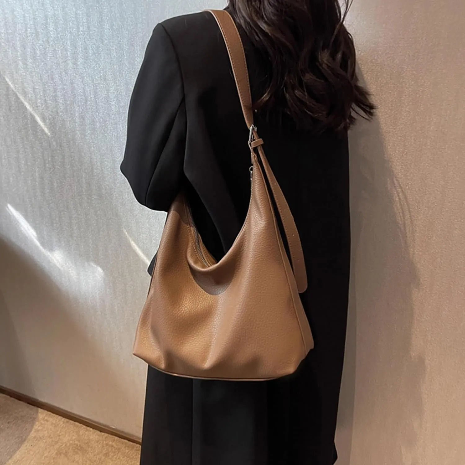 Hobo Bags for Women Soft PU Leather Shoulder Handbag Adjustable Strap Large Shoulder Purses and Handbags