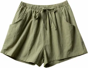 ICEGIA Women's Running Shorts Elastic High Waisted Shorts Pocket Sporty Workout Shorts Quick Dry Athletic Shorts Pants