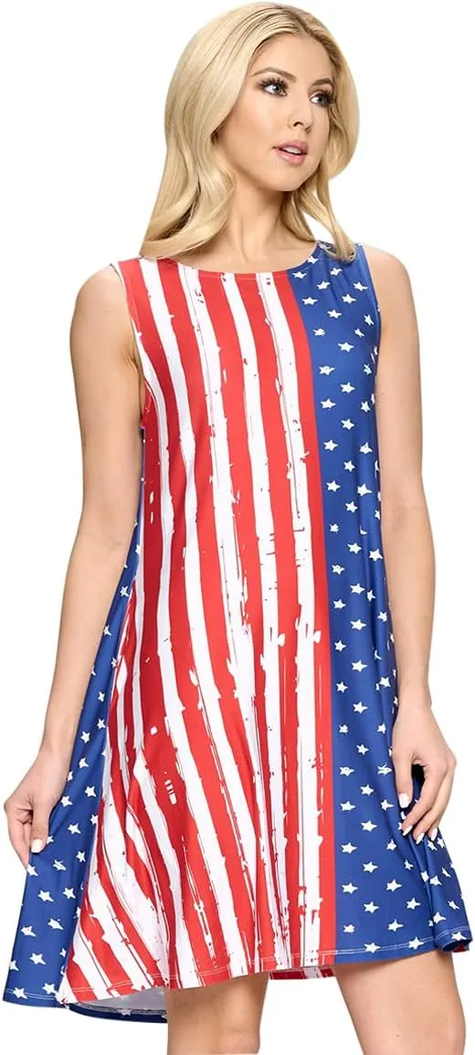 ICONOFLASH Womens Casual Summer Dresses with Pockets Short Sleeves Floral Print
