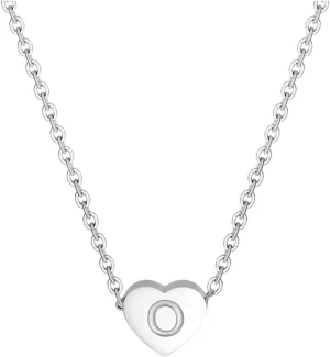 iLH Heart Initial Necklaces For Women Tiny Dainty Silver Heart Necklace Alphabet Letter Pendant Necklace Jewelry Gift