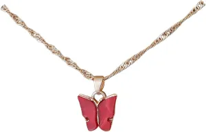 Initial Butterfly Necklace for Women,Gold Plated Dainty Butterfly Pendant Choker Party Prom Jewelry Accessories for Ladies