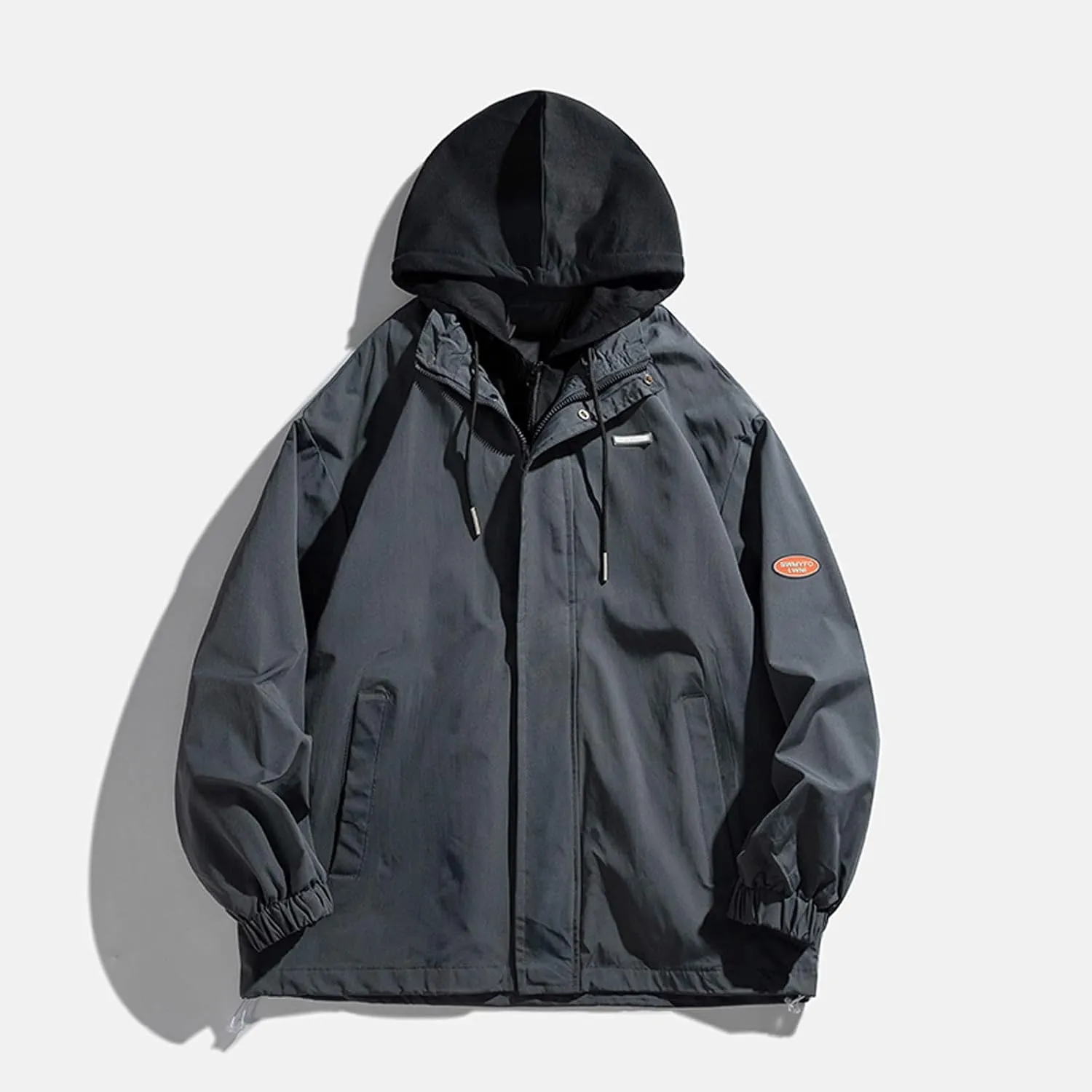 Jacket for Men Windbreaker Lightweight Hooded Jacket Casual Stylish Cycling Travel Outdoor Fishing Coats with Pocket