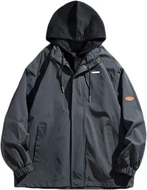 Jacket for Men Windbreaker Lightweight Hooded Jacket Casual Stylish Cycling Travel Outdoor Fishing Coats with Pocket