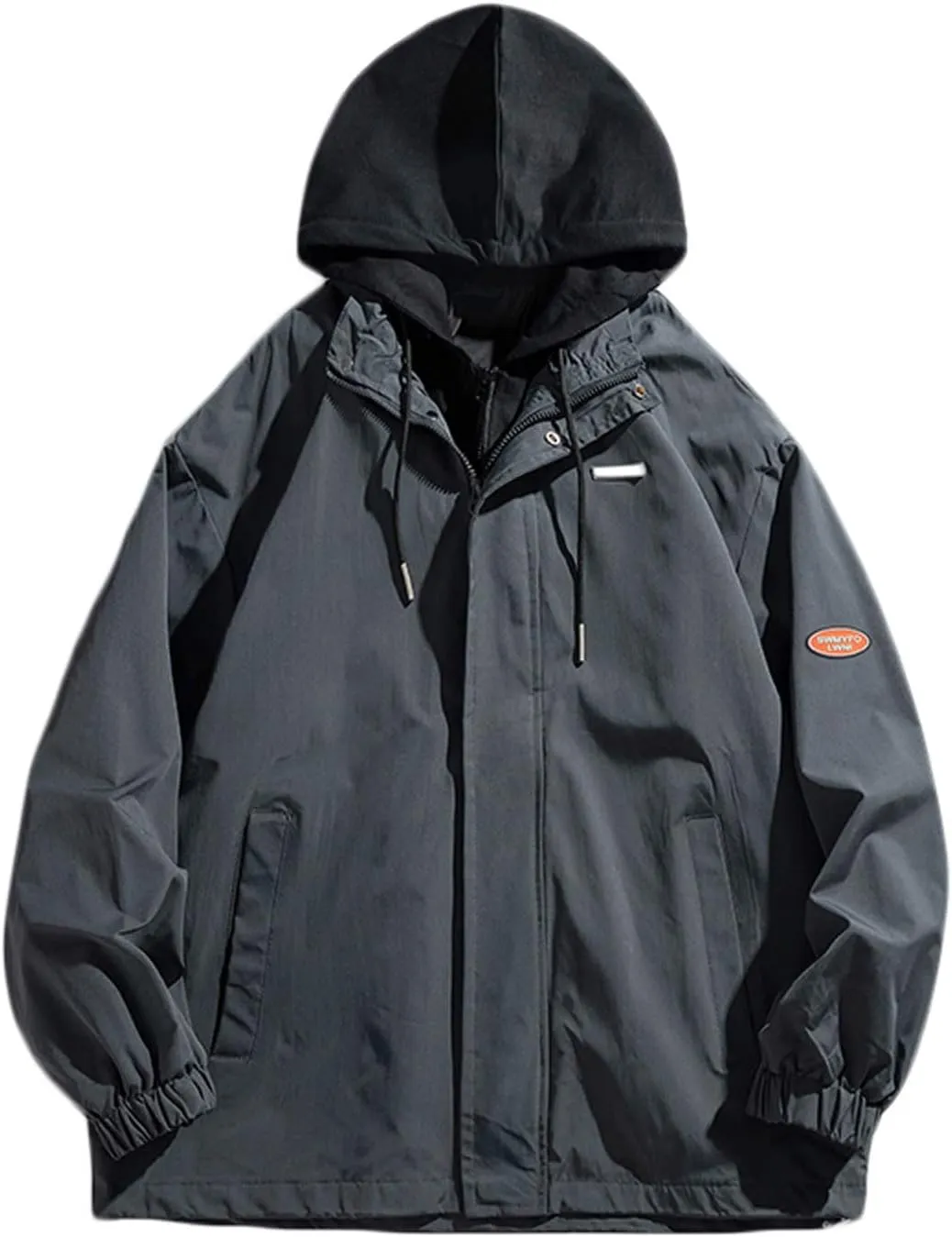 Jacket for Men Windbreaker Lightweight Hooded Jacket Casual Stylish Cycling Travel Outdoor Fishing Coats with Pocket