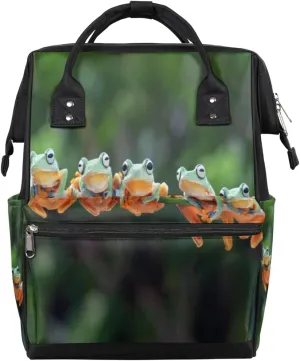 Javan Tree Frog Diaper Bag Tote Large Capacity Waterproof with Adjustable Shoulder Strap and Pram Straps Mommy Bag for Hospital Beach Weekender Travel