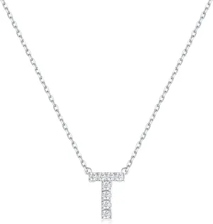 Jewlpire 925 Sterling Silver Necklaces for Women - Initial Necklaces Letter Necklace Cubic Zirconia Hypoallergenic Necklaces Alphabet Necklace