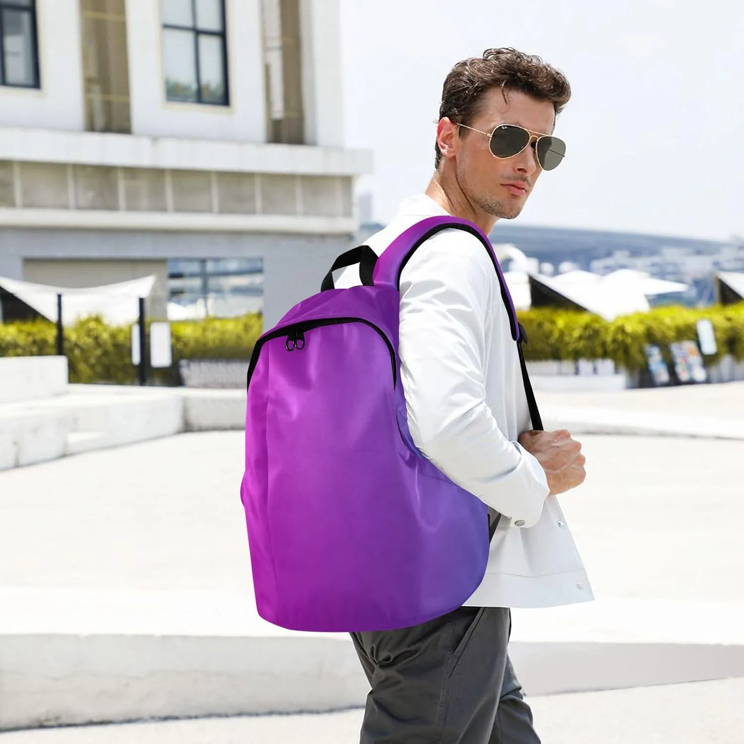 Joko Ivery Purple Gradient Laptop Backpack Travel Bag 15.6 Inch Work Bags Water Resistant Daypack Large Capacity Backpacks for Men Nurse Women Working Trip Travel Accessories Gifts