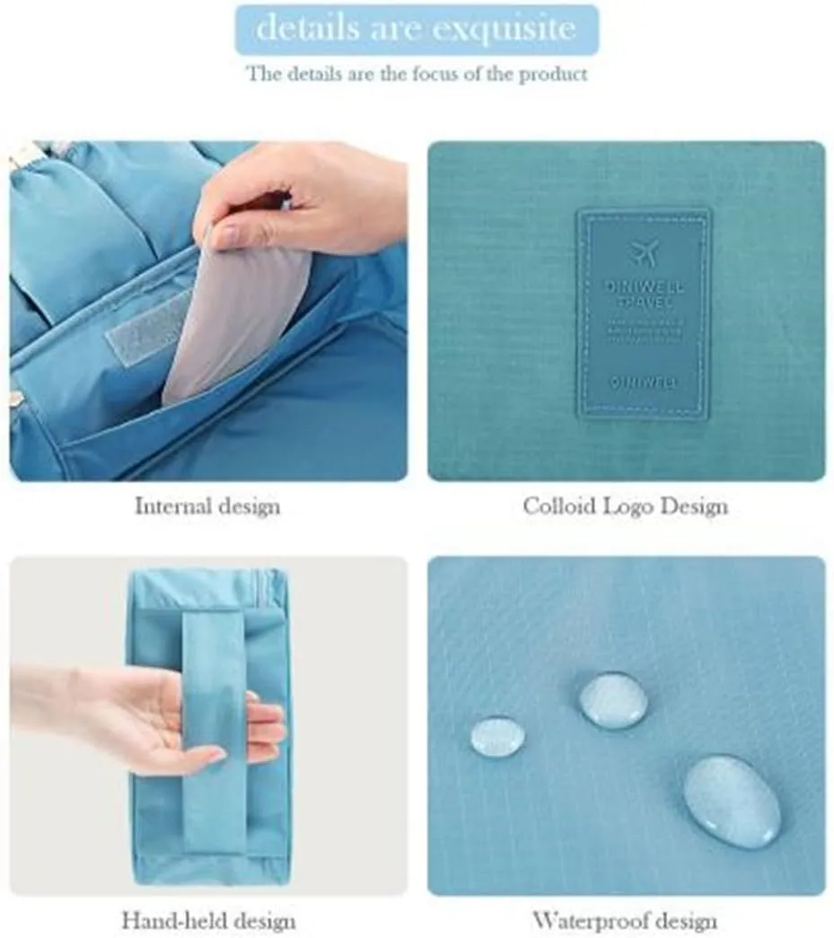 King&Pig Bra Underwear Storage Bag Travel Bag Trip Handbag Luggage Traveling Bag Pouch Case Suitcase Space Saver Container Bags (blue)