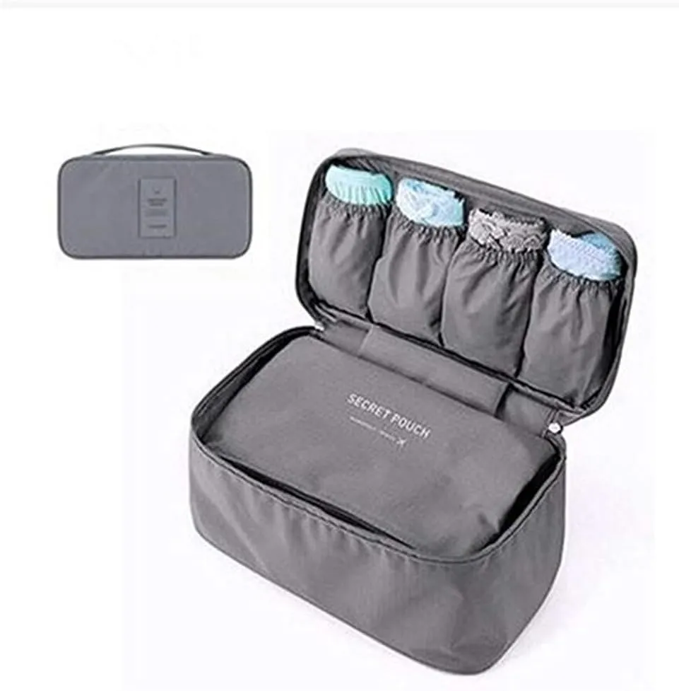 King&Pig Bra Underwear Storage Bag Travel Bag Trip Handbag Luggage Traveling Bag Pouch Case Suitcase Space Saver Container Bags (grey)