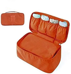 King&Pig Bra Underwear Storage Bag Travel Bag Trip Handbag Luggage Traveling Bag Pouch Case Suitcase Space Saver Container Bags (orange)