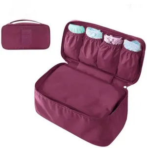 King&Pig Bra Underwear Storage Bag Travel Bag Trip Handbag Luggage Traveling Bag Pouch Case Suitcase Space Saver Container Bags (wine)