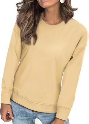 KINGFEN Womens Sweatshirts Fall Fashion 2024 Long Sleeve Tops Comfy Crewneck Casual Shirts