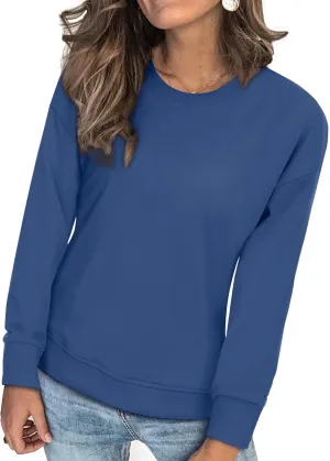 KINGFEN Womens Sweatshirts Fall Fashion 2024 Long Sleeve Tops Comfy Crewneck Casual Shirts