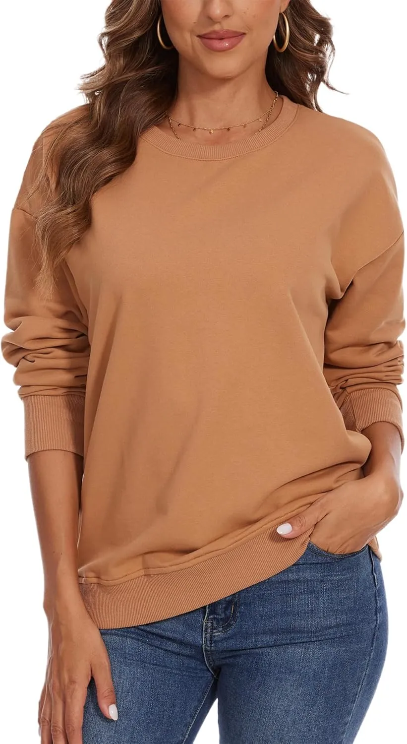 KINGFEN Womens Sweatshirts Fall Fashion 2024 Long Sleeve Tops Comfy Crewneck Casual Shirts
