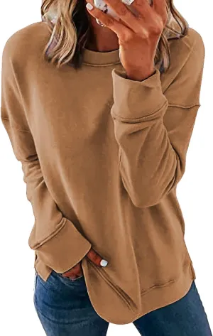KINGFEN Womens Sweatshirts Fall Fashion 2024 Long Sleeve Tops Comfy Crewneck Casual Shirts
