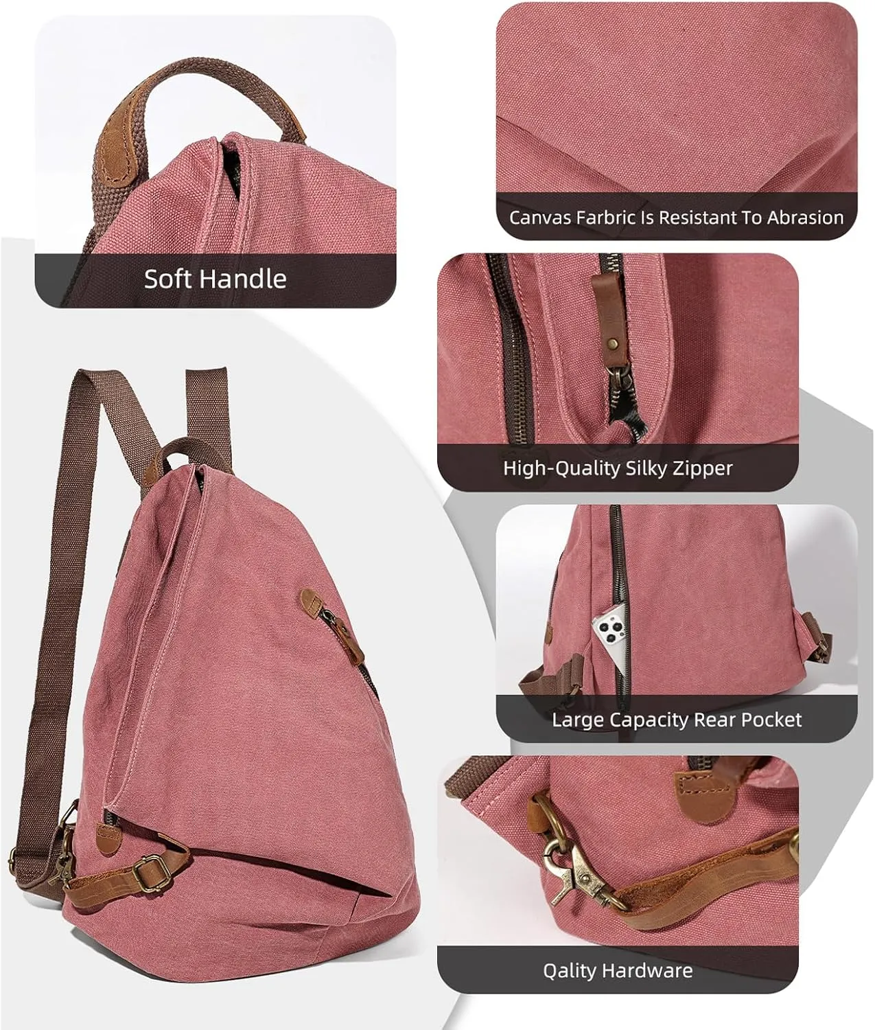 KL928 Canvas Vintage Backpack  Large Casual Daypack Outdoor Travel Rucksack Hiking Backpacks for Men Women