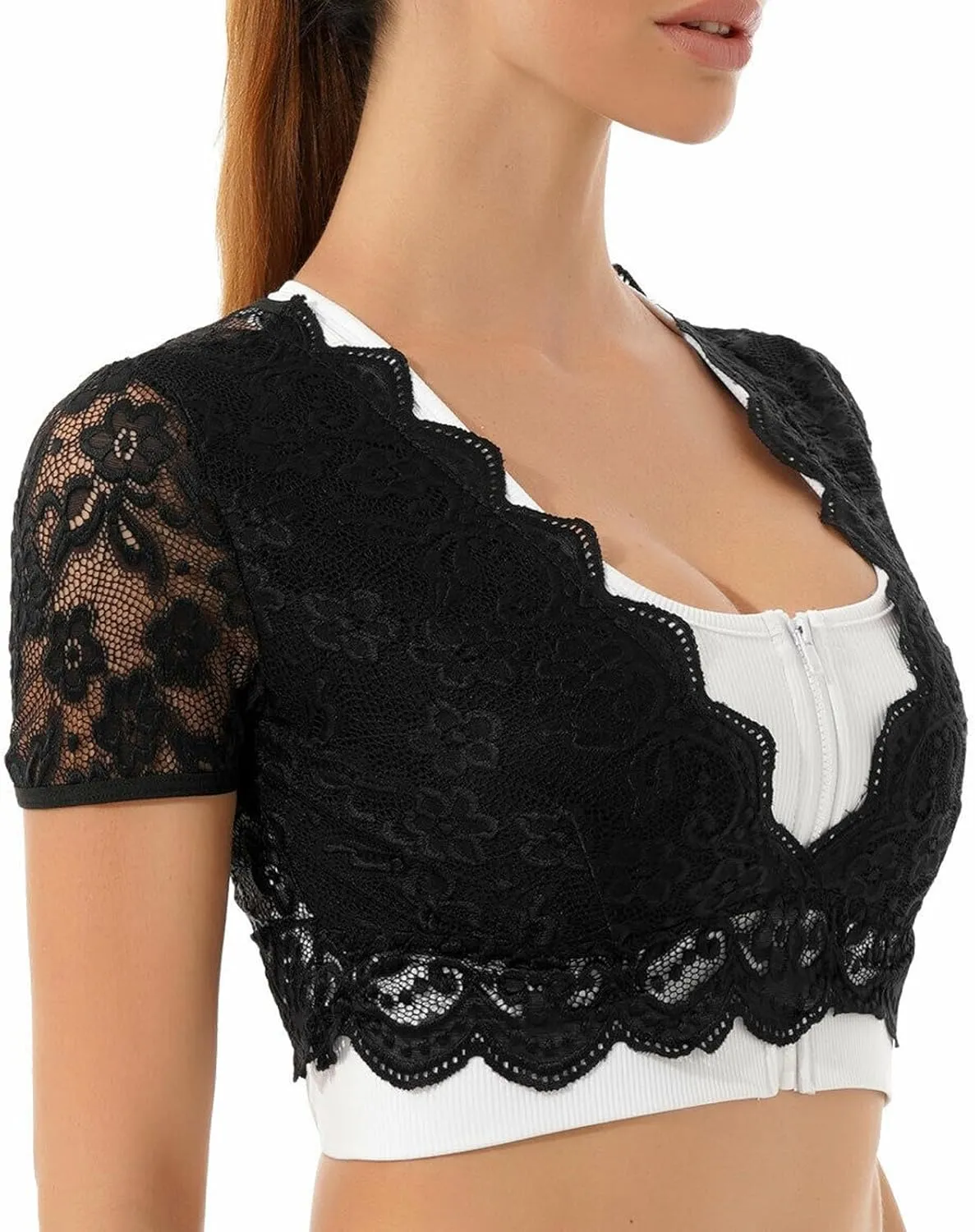 Ladies Elegant Classical Halloween Beer Festival Regular Bottom Lace Small Shirt Top Wrapped Chemise Lingerie for