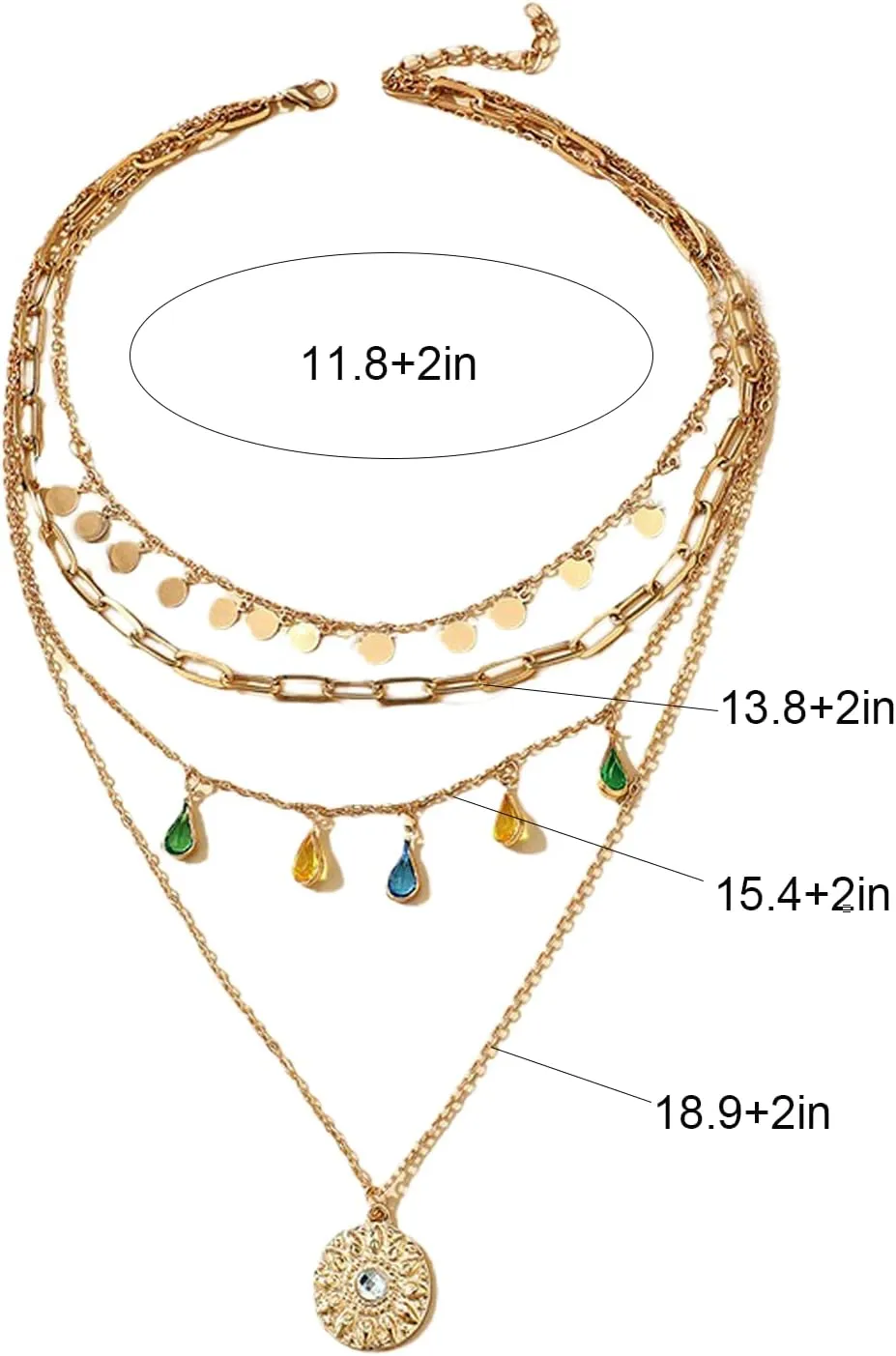 Layered Boho Necklaces for Women Trendy Gold Stackable Necklaces Bohemian Turquoise Beaded Choker Necklace Western Pendant Necklaces Boho Jewelry Accessories