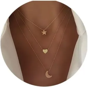 Layered Necklace Silver Pendant Necklaces Fashion Necklaces Jewelry for Women