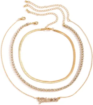 Layering Necklaces, Dainty Layering Necklaces for Women Pisces Pendant Chain Necklaces Jewelry Birthday Gift for Her, 3 Pieces