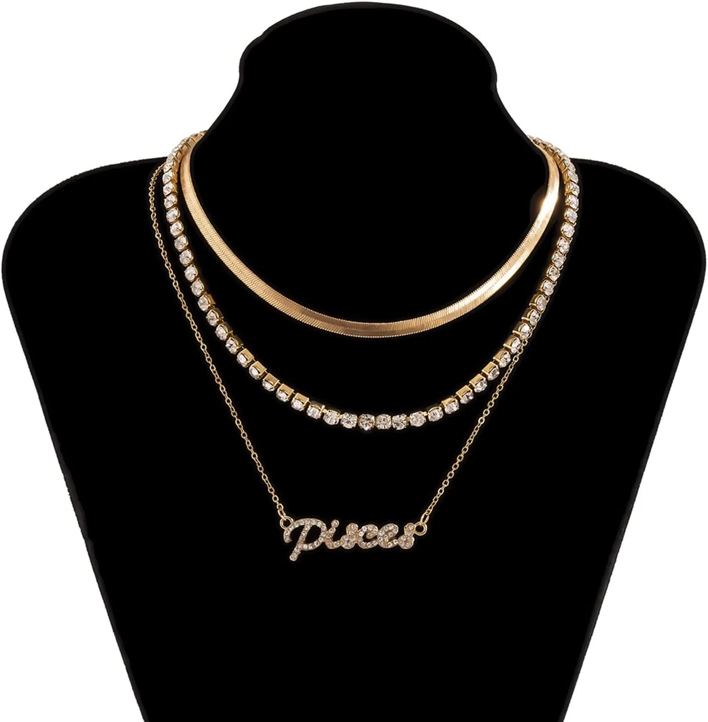 Layering Necklaces, Dainty Layering Necklaces for Women Pisces Pendant Chain Necklaces Jewelry Birthday Gift for Her, 3 Pieces