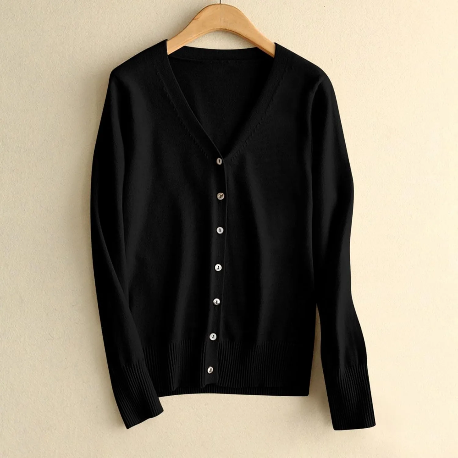 Light Weight Sweaters for Women Casual v Neck Button Up Knit Cardigan Open Front Solid Outwear Coats Fall Fashion