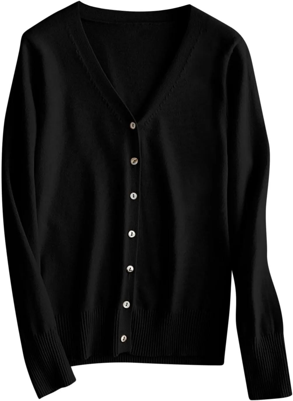 Light Weight Sweaters for Women Casual v Neck Button Up Knit Cardigan Open Front Solid Outwear Coats Fall Fashion