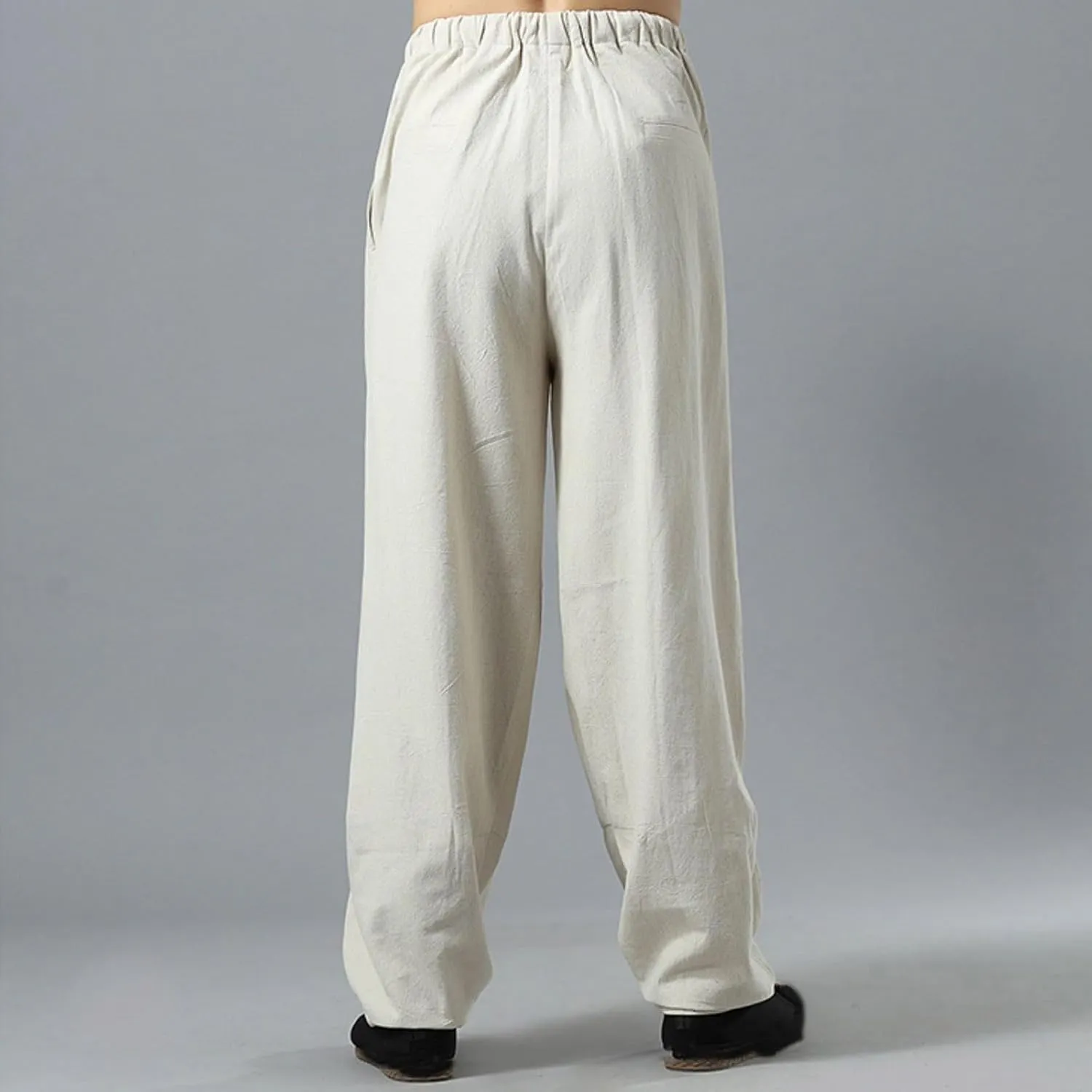 Linen Pants for Mens Casual Pants Summer Beach Trousers Drawstring Yoga Pants Soft Elastic Waist Pants