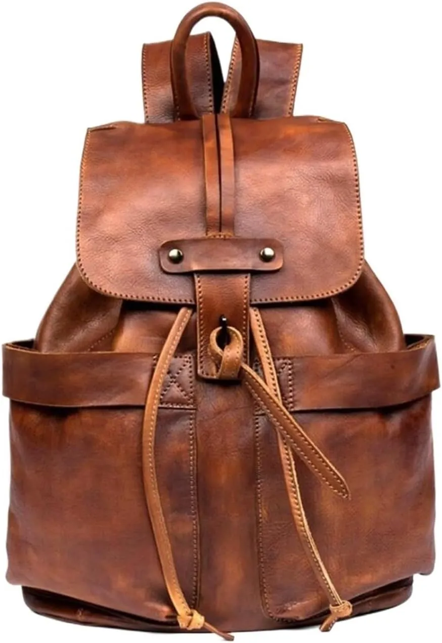 Luggage Backpacks Genuine Leather Laptop Bags Casual Daypack Mens Briefcases Computers Bags 16.5Inch