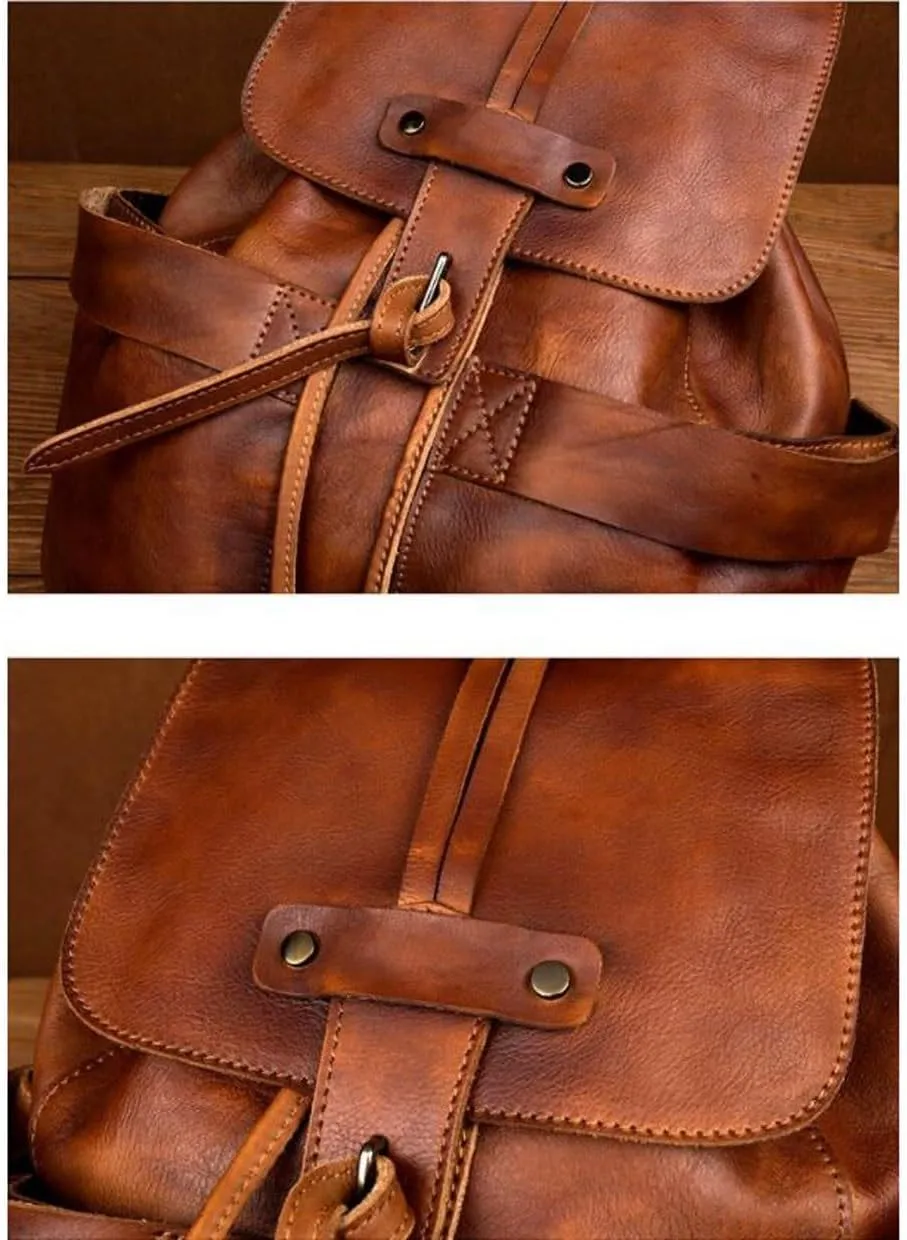 Luggage Backpacks Genuine Leather Laptop Bags Casual Daypack Mens Briefcases Computers Bags 16.5Inch