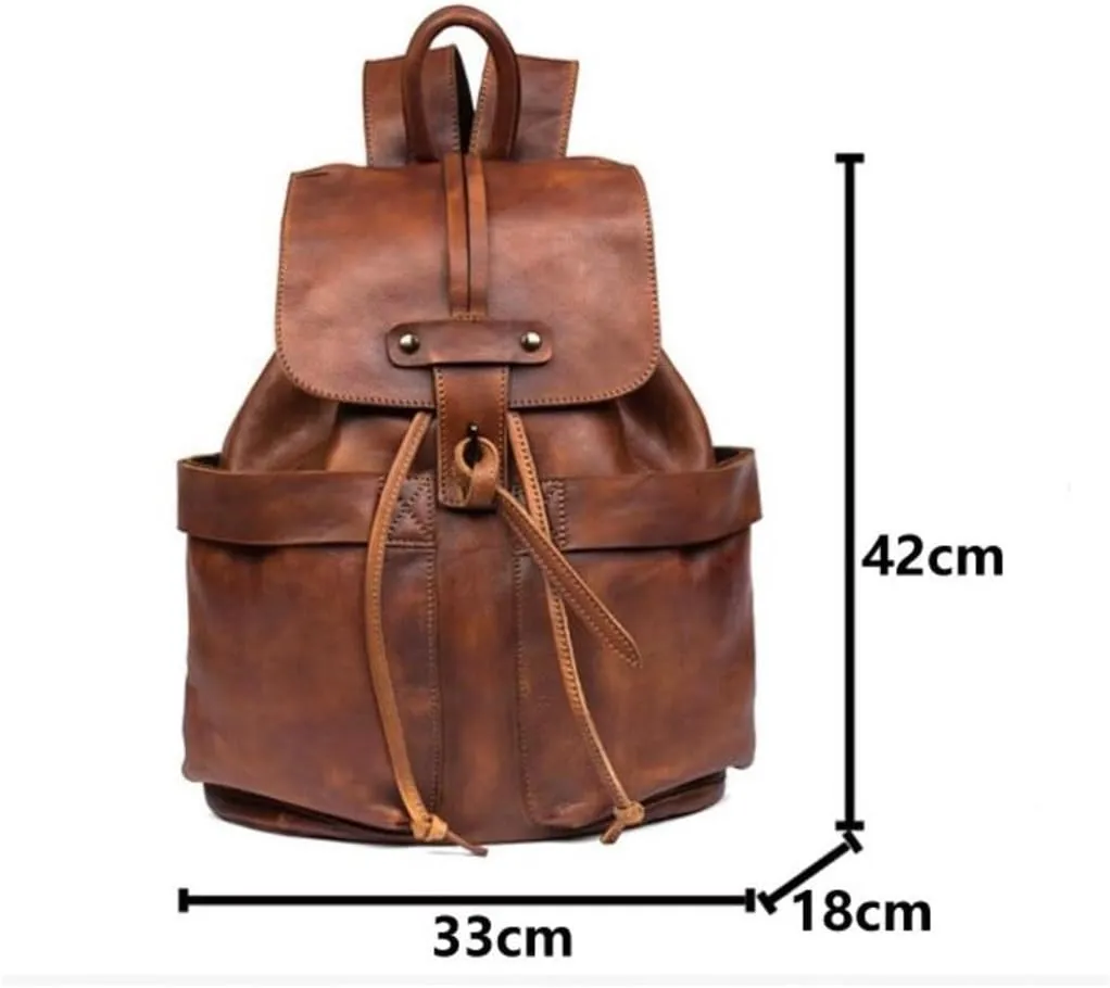 Luggage Backpacks Genuine Leather Laptop Bags Casual Daypack Mens Briefcases Computers Bags 16.5Inch