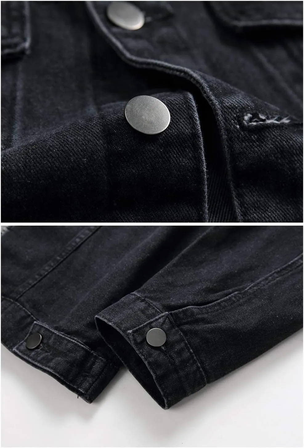 LZLER Men's Denim Jackets Distressed Destroyed Classic Vintage Slim Fit Ripped 2024 Fashion Trendy Trucker Jean Jackets
