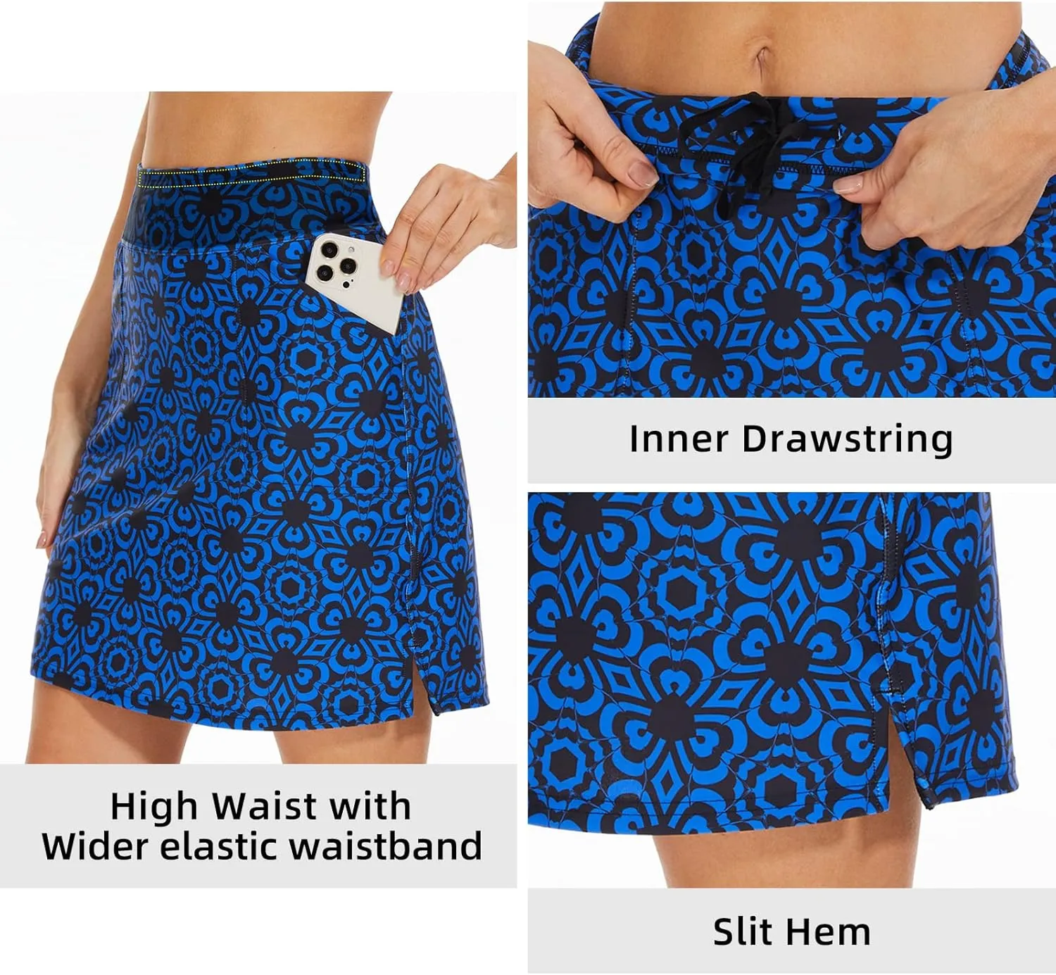 M MOTEEPI Skorts Skirts for Women 18" Athletic Golf Skort with Pockets Casual Dressy High Waist