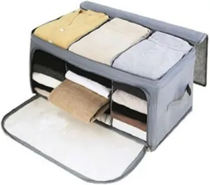 MAGICLULU Bamboo Charcoal Storage Bag Zipper Handles Quilt Bedding Garment Organizer Grey