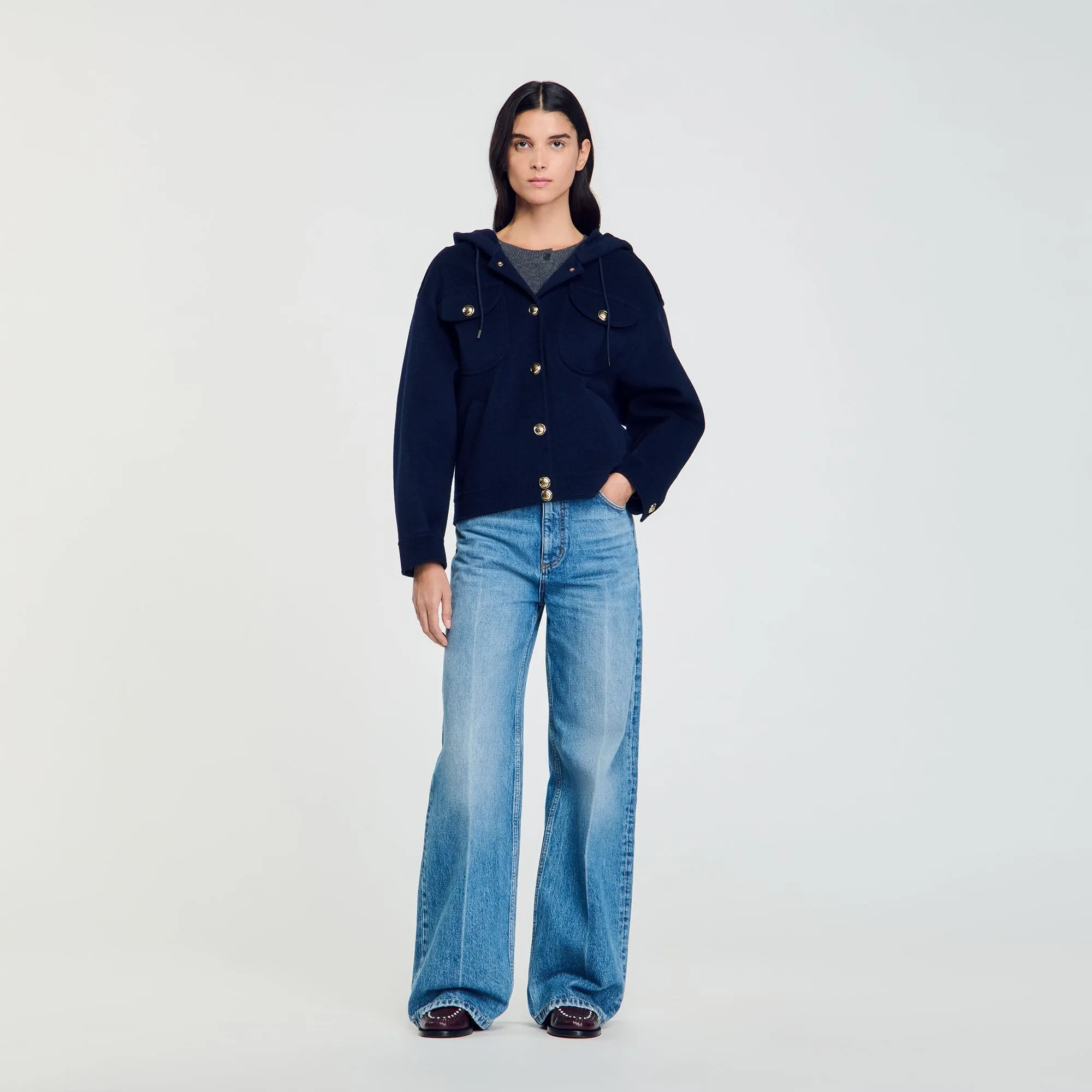 Marjane Double-Faced Wool Coat Navy Blue